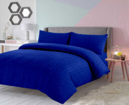 TheWhiteWater Limited Duvet Cover Set Seersucker Single/double/king/super King Bedding Set - Duvet Cover + Matching Pillowcase - Royal Blue - thumbnail 2