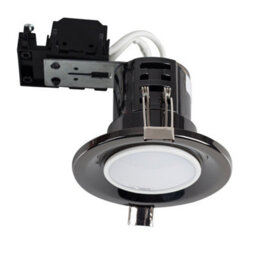 Valuelights Downlight Fire Rated Black Chrome Ceiling Light Fitting Single Pack