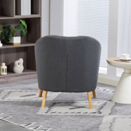 Westwood Modern Tub Chair, Upholstered Arm Chair Comfy Single Sofa Grey - thumbnail 4