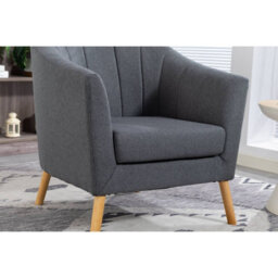 Westwood Modern Tub Chair, Upholstered Arm Chair Comfy Single Sofa Grey - thumbnail 7