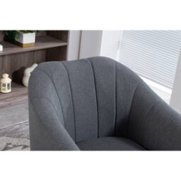 Westwood Modern Tub Chair, Upholstered Arm Chair Comfy Single Sofa Grey - thumbnail 6
