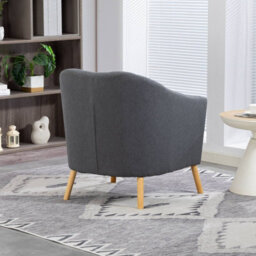 Westwood Modern Tub Chair, Upholstered Arm Chair Comfy Single Sofa Grey - thumbnail 3