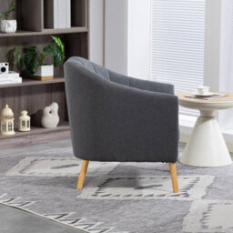 Westwood Modern Tub Chair, Upholstered Arm Chair Comfy Single Sofa Grey - thumbnail 2