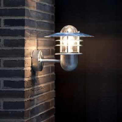 Nordlux Agger Outdoor Galvanized Steel Wall Light Coastal/marine Safe Silver,mains - image 1