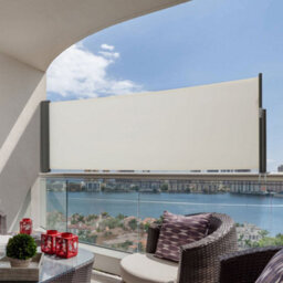 Living And Home Beige Outdoor Patio Retractable Side Awning Balcony Sunshade Blind 300Cm X 120 Cm - thumbnail 2