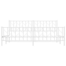 Berkfield Metal Bed Frame Without Mattress With Footboard White 193X203Cm - thumbnail 5
