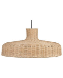 Beliani Rattan Pendant Lamp, Hand-Woven Wicker Shade, Natural Brown, 45Cm Diameter, 108Cm Drop - thumbnail 2