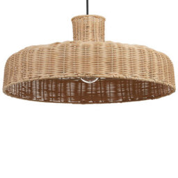 Beliani Rattan Pendant Lamp, Hand-Woven Wicker Shade, Natural Brown, 45Cm Diameter, 108Cm Drop - thumbnail 3