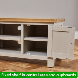 The Furniture Market Cotswold Grey Painted Widescreen Tv Unit Up To 60 Tv Size - thumbnail 5