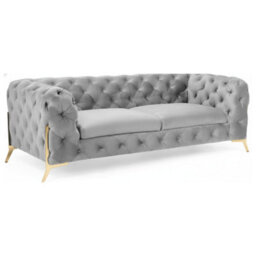 Stratus Interiors Modern Italian Chesterfield Sofa Plush Velvet 3 Seater 195W - thumbnail 1