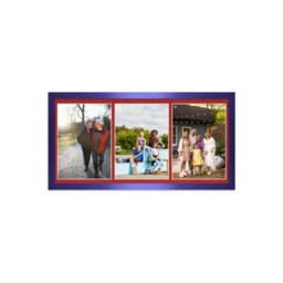 AK Frames 16X8 Oak Sleek Multi Photo Frame With Crimson Mount - Holds 3 Apertures (3X) 7X5 Photos - thumbnail 1