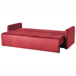 Beliani Sofa Bed 3 Seater Egge Velvet Burgundy - thumbnail 5