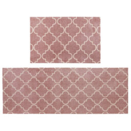 Jvl Mega Machine Washable Doormat And Runner, Rose Lattice