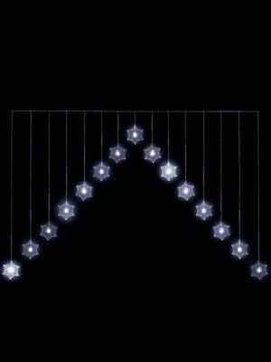 Snowtime Snowflake 'v' Christmas Curtain Light - In Or Outdoor - 1.2M Ice White Leds - image 1