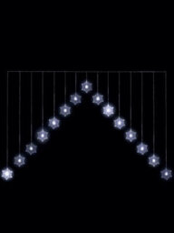 Snowtime Snowflake 'v' Christmas Curtain Light - In Or Outdoor - 1.2M Ice White Leds - thumbnail 1