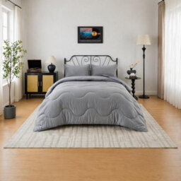Dyzi 10.5 Tog Supersoft Microfibre Duvet Coverless Or Covered Set - Grey - Single - thumbnail 1