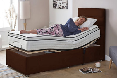 Velvet Lift Electric Adjustable Bed With Pillow Top Mattress, Black
