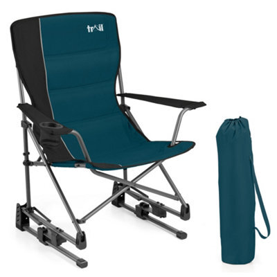 Trail Outdoor Leisure Teal Rocking Folding Camping Chair 120Kg Capacity - image 1