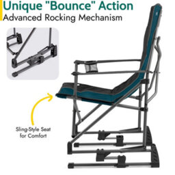 Trail Outdoor Leisure Teal Rocking Folding Camping Chair 120Kg Capacity - thumbnail 4
