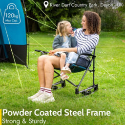 Trail Outdoor Leisure Teal Rocking Folding Camping Chair 120Kg Capacity - thumbnail 5