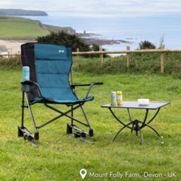 Trail Outdoor Leisure Teal Rocking Folding Camping Chair 120Kg Capacity - thumbnail 2