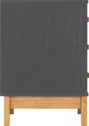 Seconique Cleveland 3 Drawer Bedside In White And Pine With Grey Metal Effect - thumbnail 8