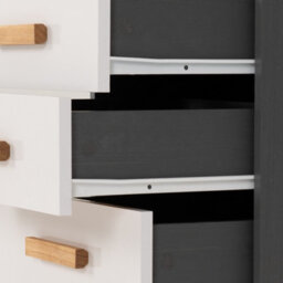 Seconique Cleveland 3 Drawer Bedside In White And Pine With Grey Metal Effect - thumbnail 6