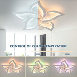 Led Ceiling Fan Light With Remote Control Living Room Chandelier Lamp Dimmable - thumbnail 7