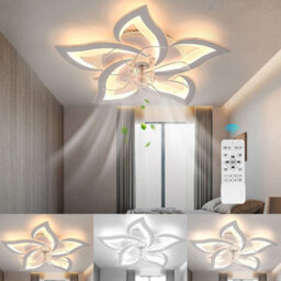 Led Ceiling Fan Light With Remote Control Living Room Chandelier Lamp Dimmable - thumbnail 8