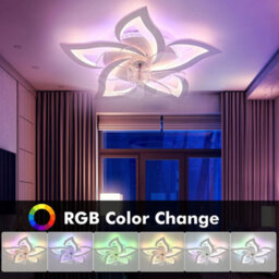 Led Ceiling Fan Light With Remote Control Living Room Chandelier Lamp Dimmable - thumbnail 3