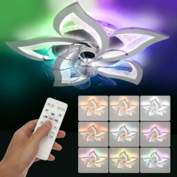 Led Ceiling Fan Light With Remote Control Living Room Chandelier Lamp Dimmable - thumbnail 2