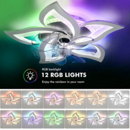 Led Ceiling Fan Light With Remote Control Living Room Chandelier Lamp Dimmable - thumbnail 4