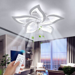 Led Ceiling Fan Light With Remote Control Living Room Chandelier Lamp Dimmable