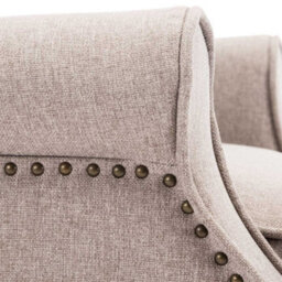 More4Homes Althorpe Pushback Wingback Fireside Recliner Armchair (Pumice Linen) - thumbnail 7