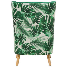 Wyld And Coco Wingback Chair Deep Green Velvet High Back With Slanted Rubberwood Legs - thumbnail 6