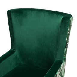Wyld And Coco Wingback Chair Deep Green Velvet High Back With Slanted Rubberwood Legs - thumbnail 8