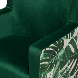 Wyld And Coco Wingback Chair Deep Green Velvet High Back With Slanted Rubberwood Legs - thumbnail 9