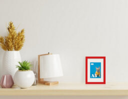 A5 Red Picture Frame With Mount For A6 (10.5 X 14.8Cm - 4.1 X 5.8In) Poster, Photo, Artwork, Or Print. - thumbnail 4