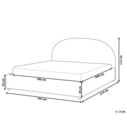 Beliani Bed Chenille Vaucluse 180 X 200 Cm (Eu Super King) Light Blue - thumbnail 3
