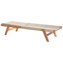 Beliani Sun Lounger Prossedi Reclining Acacia Wood Beige - thumbnail 4