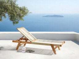 Beliani Sun Lounger Prossedi Reclining Acacia Wood Beige - thumbnail 2