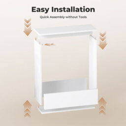Levede Side Table Magazine Storage End Table Narrow For Living Room White - thumbnail 6