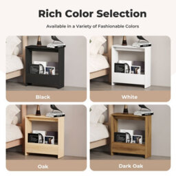 Levede Side Table Magazine Storage End Table Narrow For Living Room White - thumbnail 7
