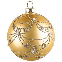 Beliani Set Of 35 Baubles Icedrop Glass Blue/ Gold - thumbnail 7