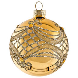 Beliani Set Of 35 Baubles Icedrop Glass Blue/ Gold - thumbnail 4