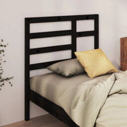 Berkfield Bed Headboard Black 96X4X104 Cm Solid Wood Pine - thumbnail 1