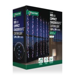 Premier Decorations Limited 800 Rainbow Led Curtain Light With Timer Function - thumbnail 3