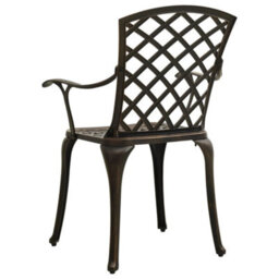 Berkfield 3 Piece Bistro Set Cast Aluminium Bronze - thumbnail 7
