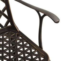 Berkfield 3 Piece Bistro Set Cast Aluminium Bronze - thumbnail 8