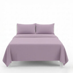 Easy Care Flat Bed Sheet Polycotton Durable Low Maintenance Bedding Lilac - thumbnail 2